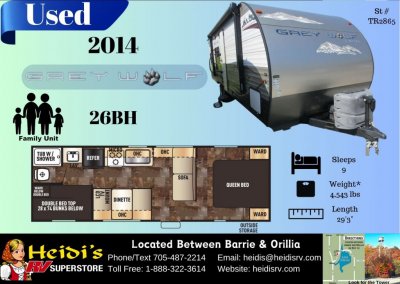 2014 GREY WOLF 26BH (BUNKS)