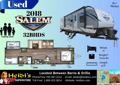 2018 SALEM 32BHDS (TRIPLE BUNKS, OUT. KITCHEN)