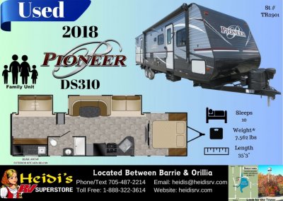 2018 PIONEER DS310 (TRIPLE BUNKS, OUT. KITCHEN)