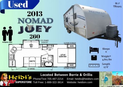 2013 NOMAD JOEY 260 (REAR KITCHEN*)