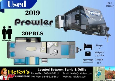 2019 PROWLER 30P RLS (ISLAND KITCHEN, REAR LIVING*)