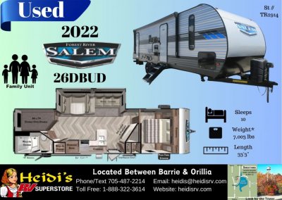 2022 SALEM 26DBUD (DBL/DBL BUNKS, OUT. KITCHEN)