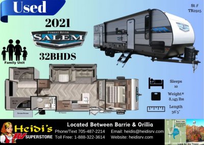 2021 SALEM 32BHDS (TRIPLE BUNKS, OUT. KITCHEN)