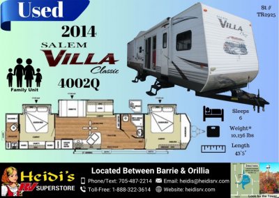 2014 SALEM VILLA CLASSIC 4002Q (2 QUEEN BEDS, 2 FULL BATH)