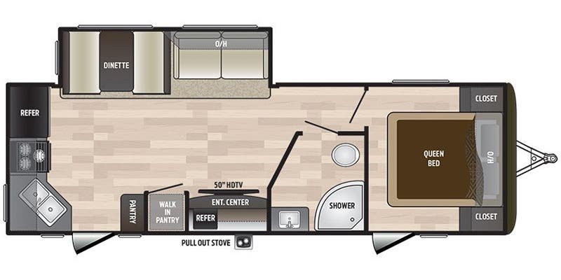 2018 KEYSTONE HIDEOUT 258LHS Floorplan