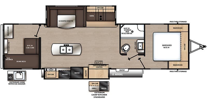 2019 COACHMEN CATALINA LEGACY EDITION 313DSRBCKLE Floorplan