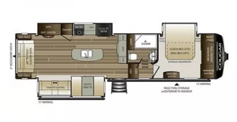 2020 KEYSTONE COUGAR EAST 315RLS Floorplan