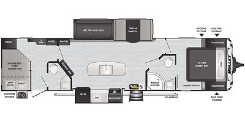 2022 KEYSTONE BULLET ULTRA LITE 330BHS Floorplan