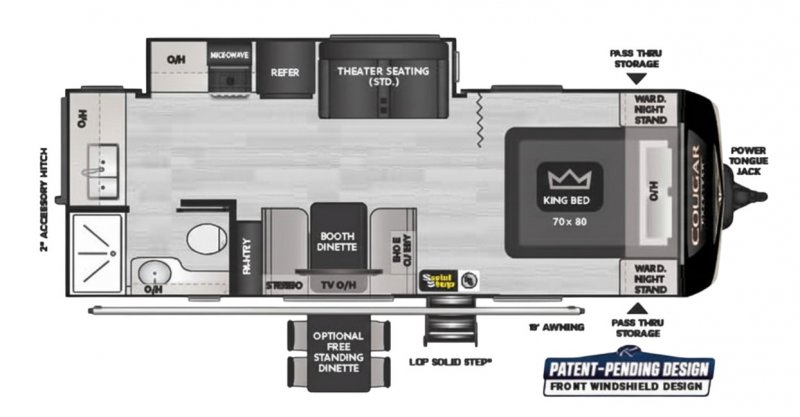 2022 KEYSTONE COUGAR HALF-TON 22MLS Floorplan