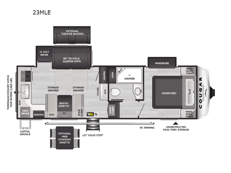2024 KEYSTONE COUGAR HALF-TON 23MLE Floorplan