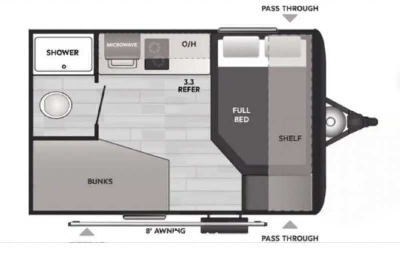 2026 KEYSTONE HIDEOUT MINI 123BB Floorplan