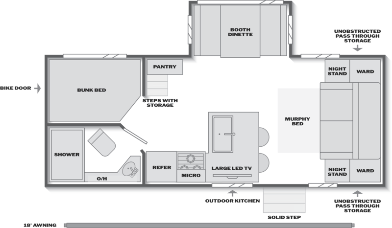 2027 KEYSTONE BULLET CROSSFIRE 222BHS Floorplan