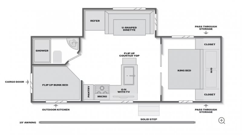 2027 KEYSTONE BULLET CROSSFIRE 2290BH Floorplan