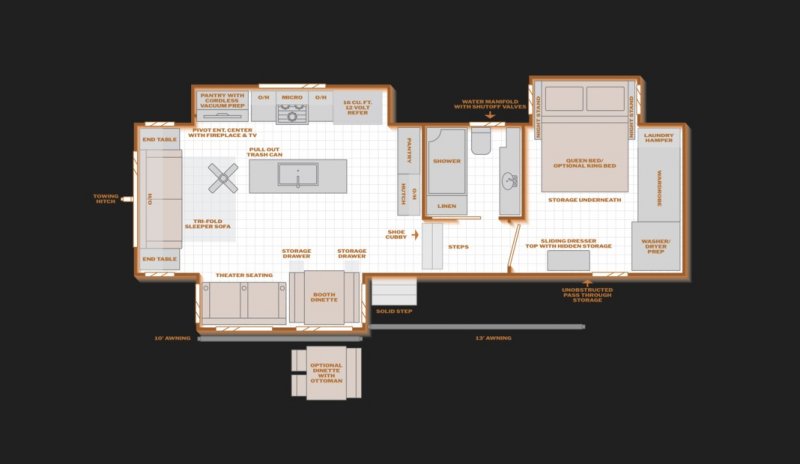 2027 KEYSTONE COUGAR PREMIUM 316RLS Floorplan