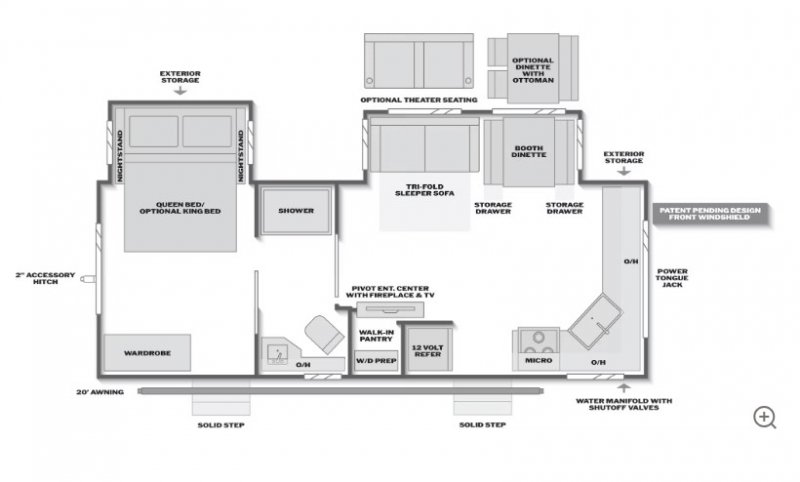 2027 KEYSTONE COUGAR HALF-TON 25FKD Floorplan