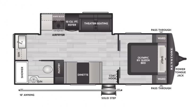 2027 KEYSTONE HIDEOUT 234MLS Floorplan