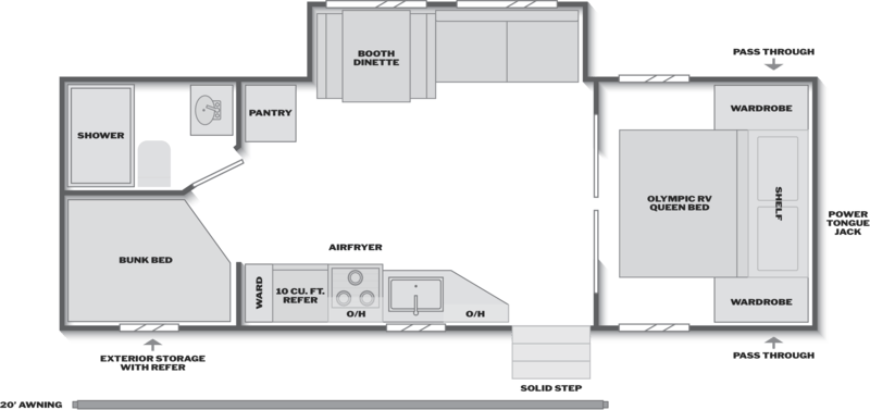 2027 KEYSTONE HIDEOUT 262BHS Floorplan