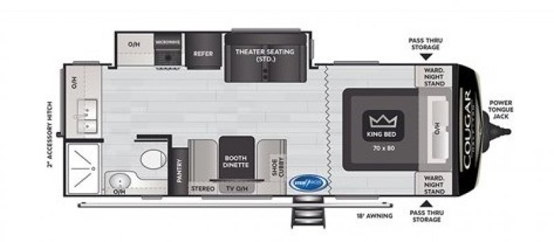 2022 KEYSTONE COUGAR HALF-TON 22MLS Floorplan