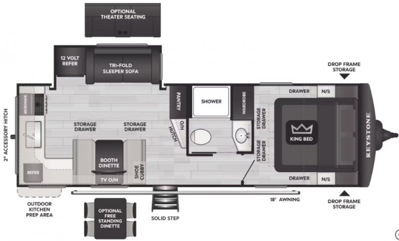2026 KEYSTONE COUGAR HALF-TON 25MLE Floorplan