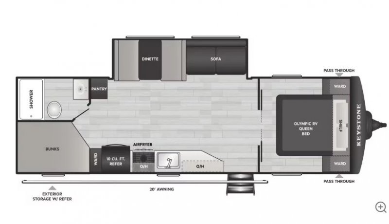 2027 KEYSTONE HIDEOUT 262BHS Floorplan