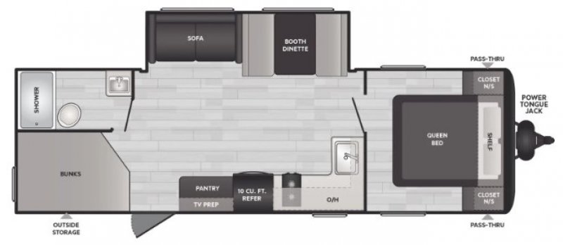 2024 KEYSTONE HIDEOUT SPORT 269DB Floorplan