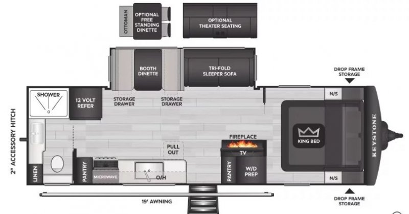 2027 KEYSTONE COUGAR HALF-TON 26LBW Floorplan