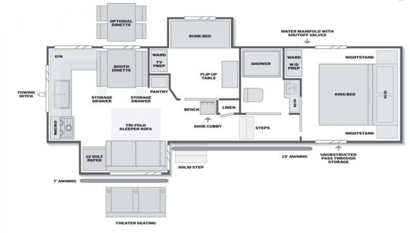 2027 KEYSTONE COUGAR HALF-TON 29MBD Floorplan