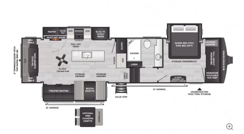 2027 KEYSTONE COUGAR 316RLS Floorplan