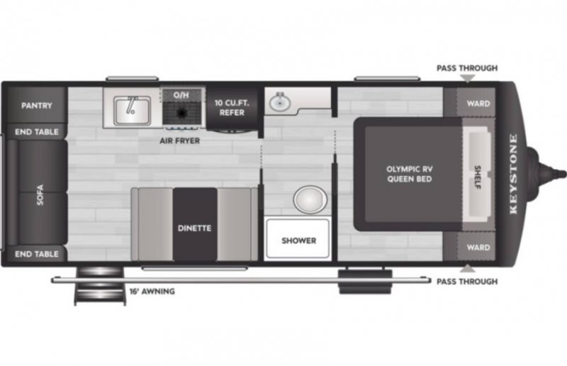 2026 KEYSTONE HIDEOUT 210RL Floorplan