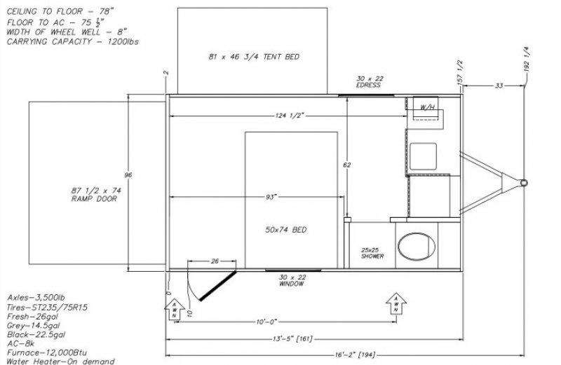 2026 MODERN BUGGY TRAILERS HOPPER 2 Floorplan