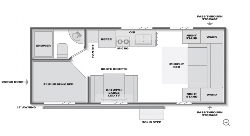2027 KEYSTONE BULLET CLASSIC 21BHC Floorplan
