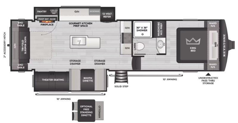 2026 KEYSTONE COUGAR HALF-TON 28RLI Floorplan
