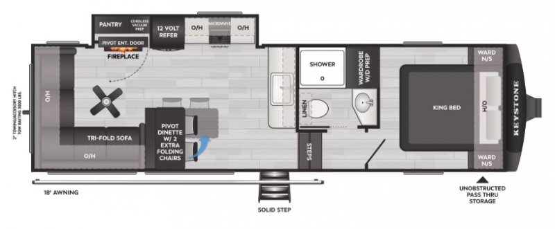 2026 KEYSTONE COUGAR HALF-TON 26RES Floorplan