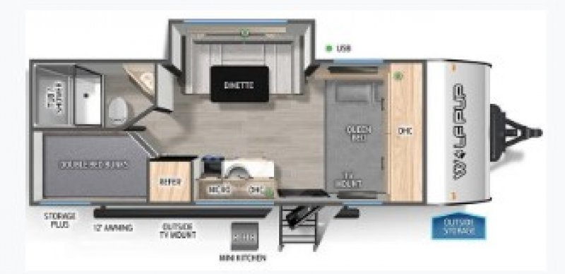 2025 FOREST RIVER CHEROKEE WOLF PUP 17JW Floorplan
