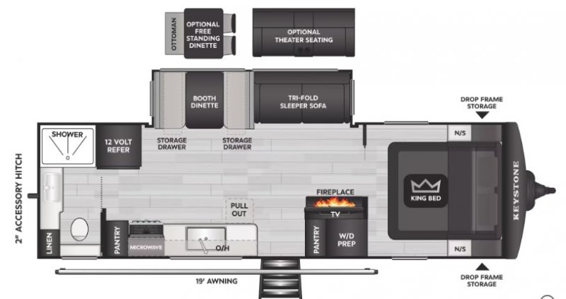 2026 KEYSTONE COUGAR HALF-TON 26LBW Floorplan