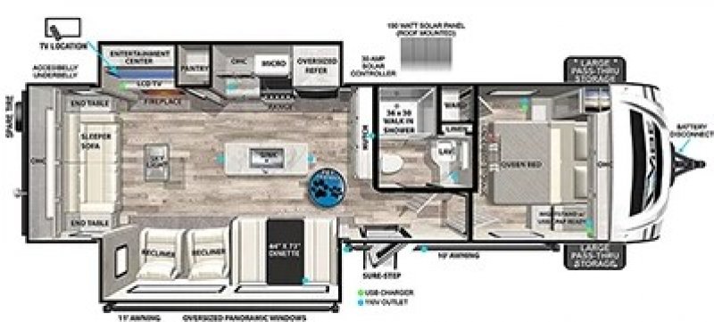 2022 FOREST RIVER VIBE 28RL Floorplan