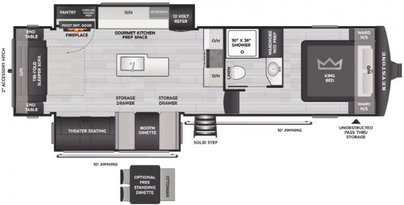 2026 KEYSTONE COUGAR HALF-TON 28RLI Floorplan