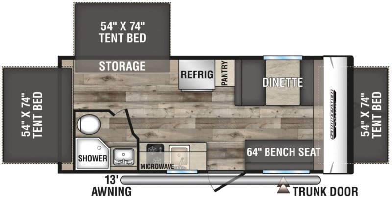 2022 KZ SPORTSMEN CLASSIC 180RBT Floorplan