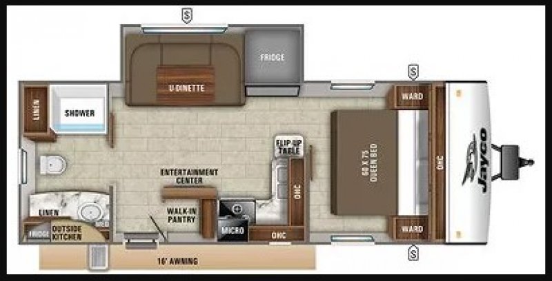 2020 JAYCO JAY FEATHER 22RB Floorplan