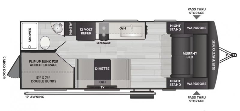 2026 KEYSTONE BULLET CLASSIC 21BHC Floorplan