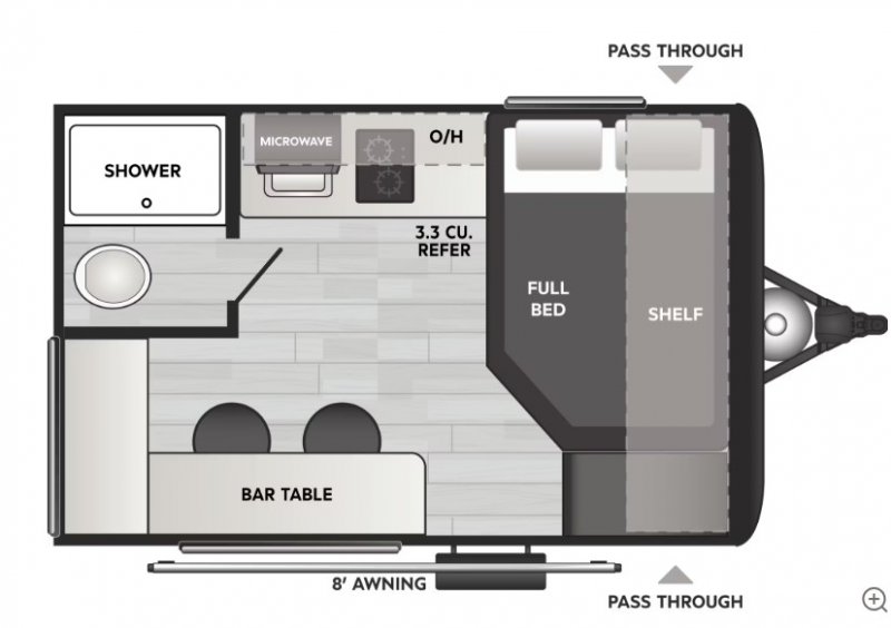 2026 KEYSTONE HIDEOUT MINI 120BT Floorplan