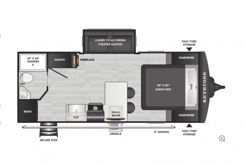 2026 KEYSTONE RV BULLET CROSSFIRE 208MKS Floorplan