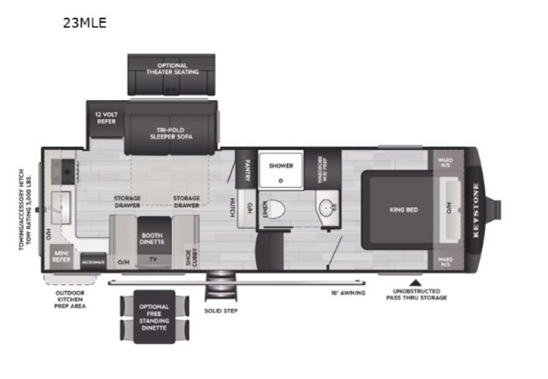 2026 KEYSTONE COUGAR HALF-TON 23MLE Floorplan