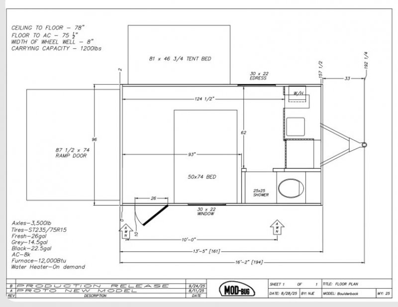 2026 MODERN BUGGY TRAILERS HOPPER 2 Floorplan