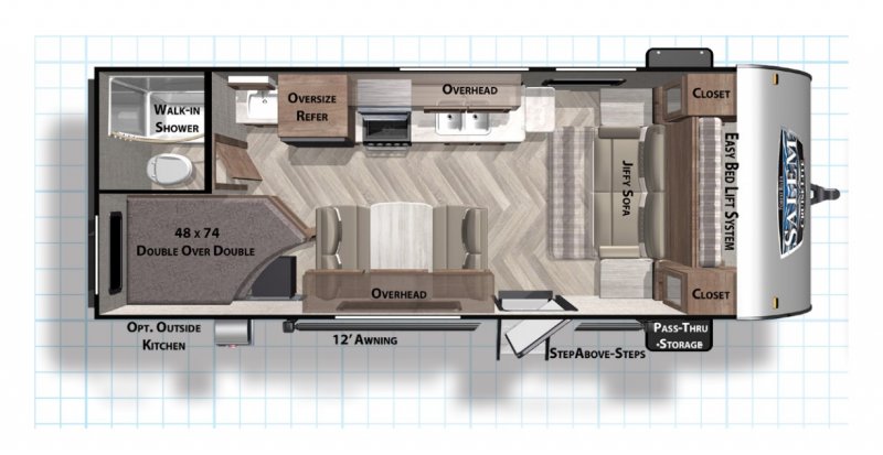 2021 FOREST RIVER SALEM CRUISE LITE 19DBXL Floorplan