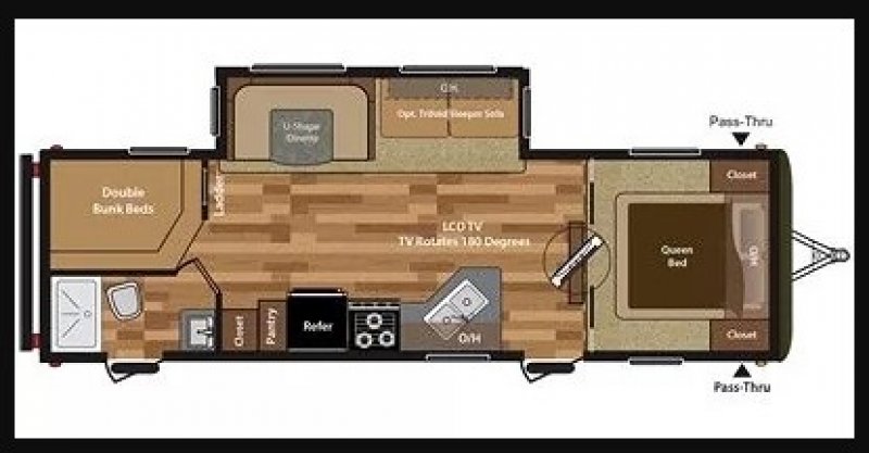 2016 KEYSTONE HIDEOUT 28BHS Floorplan