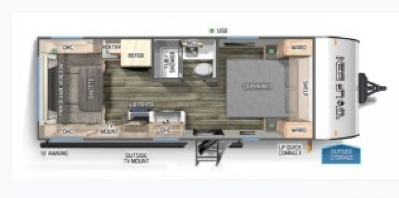 2024 FOREST RIVER CHEROKEE GREY WOLF DEN 20RDSE Floorplan