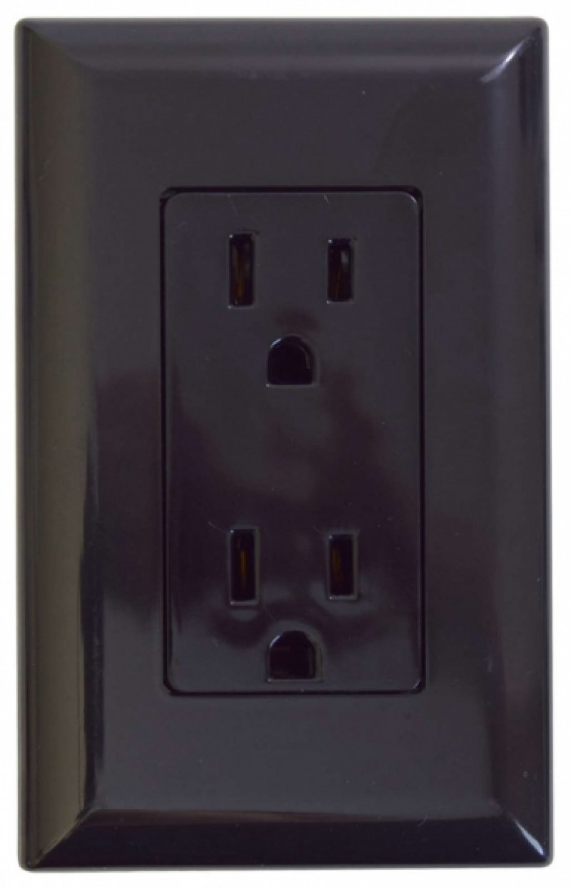 110V DUAL RECEPTACLE SANDWICH STYLE BLACK