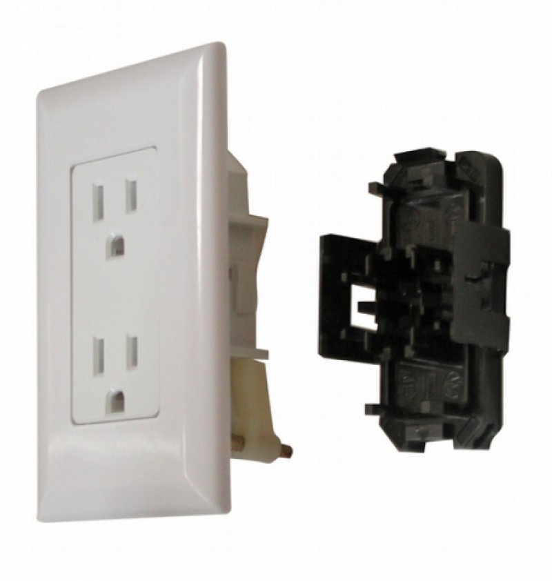 110V DUAL RECEPTACLE SANDWICH STYLE WHITE