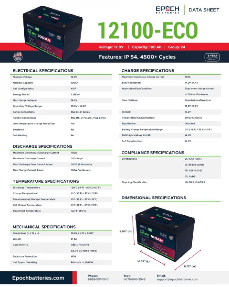 Epoch Lithium Battery 100AH 3